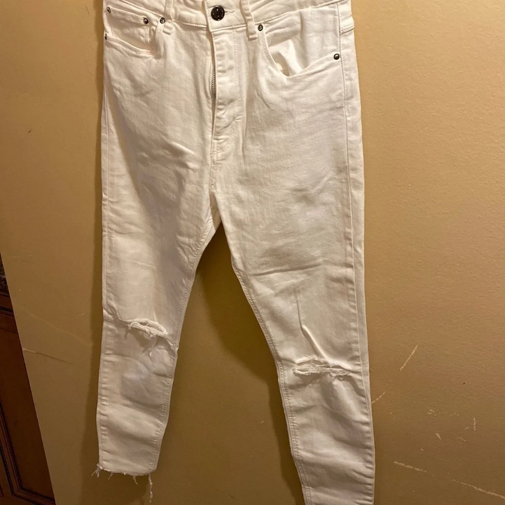 Zara white denim jeans